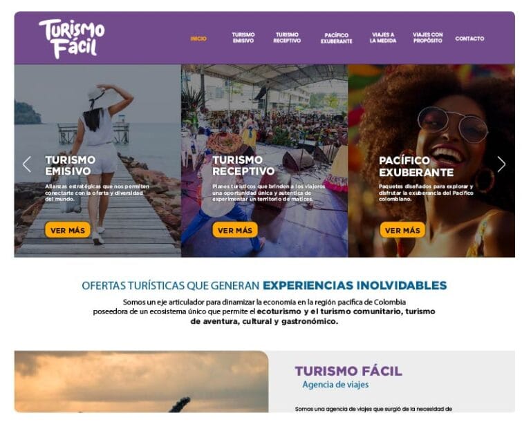 diseño sitio web profesional - Turismo Fácil